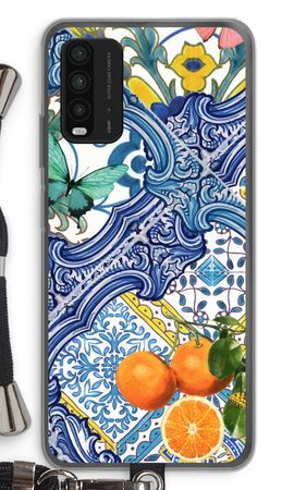 Blue tiles and oranges