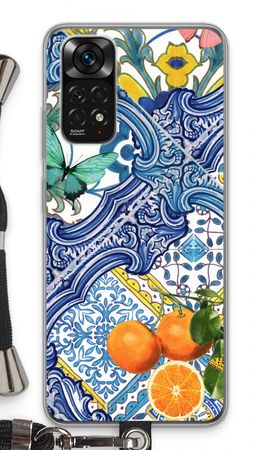 Blue tiles and oranges