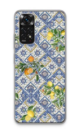 Blue tiles, lemons and oranges - small