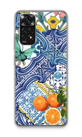 Blue tiles and oranges