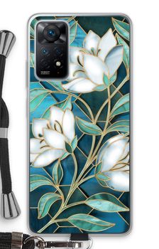 Blue stained glass flowers