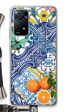 Blue tiles and oranges