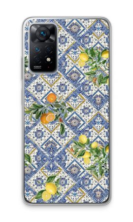 Blue tiles, lemons and oranges - small