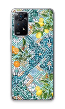 Blue tiles, lemons and oranges