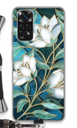 Blue stained glass flowers