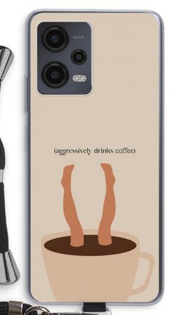 Aggressively drinks coffee