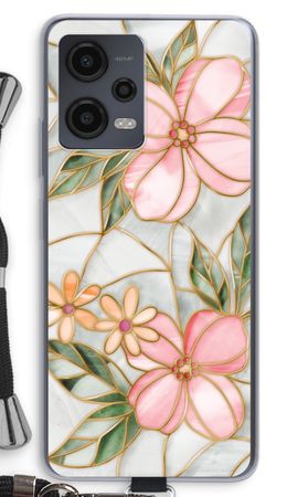 Orange stained glass flower