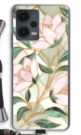 Orange stained glass flower