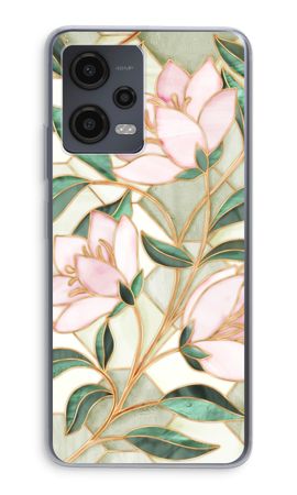 Orange stained glass flower