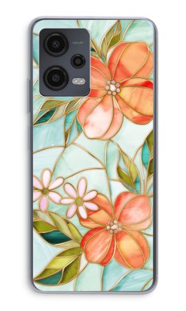 Orange stained glass flower