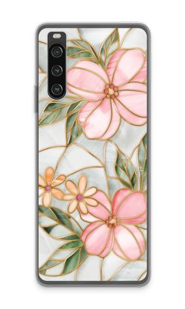 Orange stained glass flower