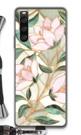 Orange stained glass flower