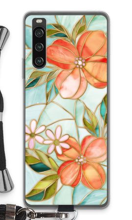 Orange stained glass flower