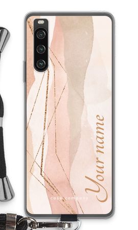 Gold Lines Namecase - Blush