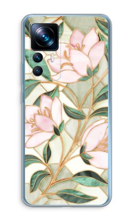 Orange stained glass flower