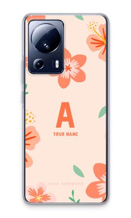 Tropical Pink Flowers Monogram
