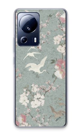 Japanese crane birds blossom