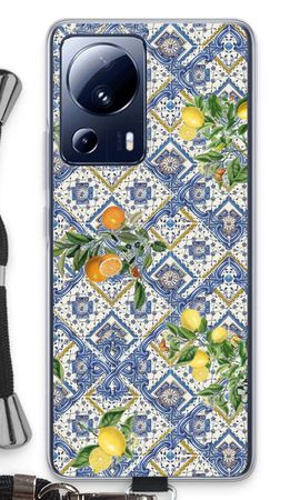 Blue tiles, lemons and oranges - small