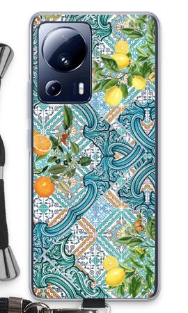 Blue tiles, lemons and oranges