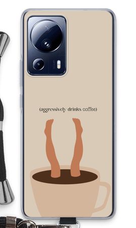 Aggressively drinks coffee