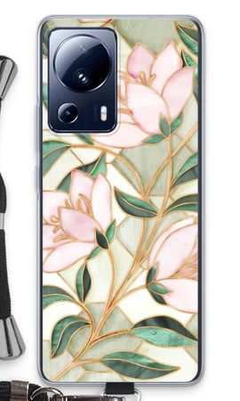 Orange stained glass flower