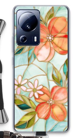 Orange stained glass flower