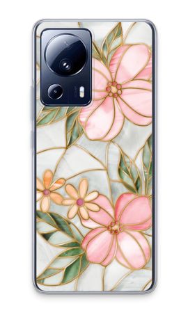 Orange stained glass flower