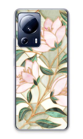 Orange stained glass flower