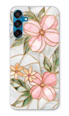 Orange stained glass flower