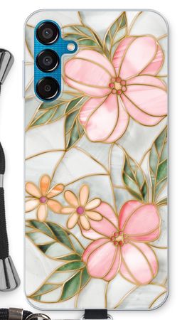 Orange stained glass flower