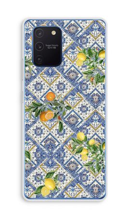 Blue tiles, lemons and oranges - small