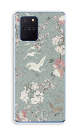 Japanese crane birds blossom