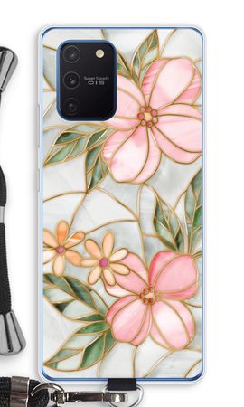 Orange stained glass flower