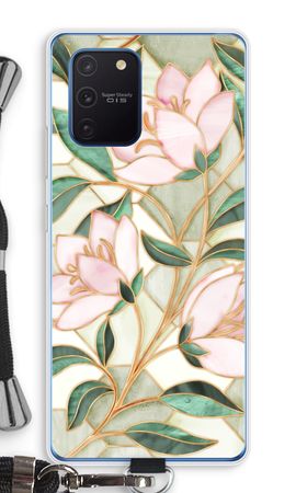 Orange stained glass flower