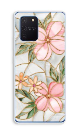 Orange stained glass flower