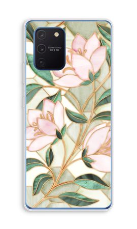 Orange stained glass flower