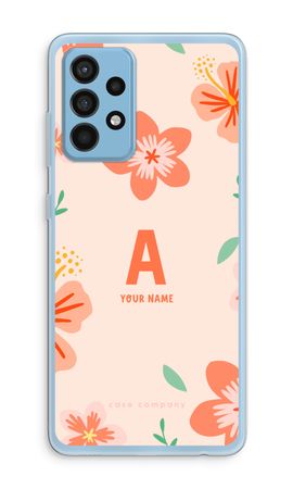 Tropical Pink Flowers Monogram