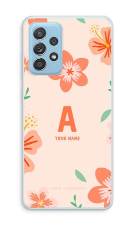 Tropical Pink Flowers Monogram