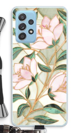 Orange stained glass flower