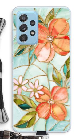 Orange stained glass flower