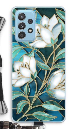 Blue stained glass flowers