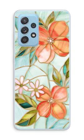 Orange stained glass flower