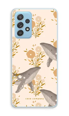 Floral Whales, Samsung Galaxy A73 pehmeä kotelo