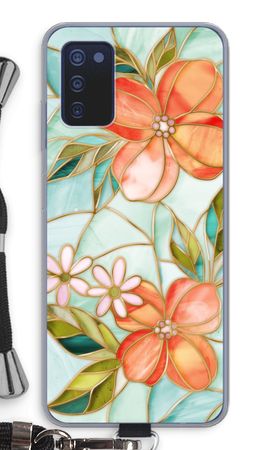 Orange stained glass flower