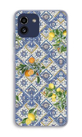 Blue tiles, lemons and oranges - small