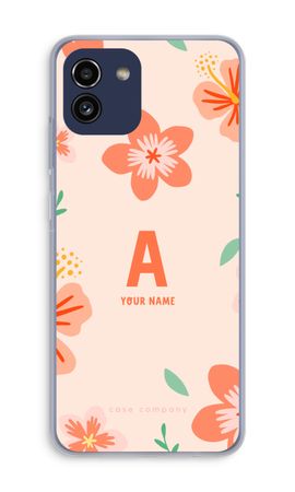 Tropical Pink Flowers Monogram