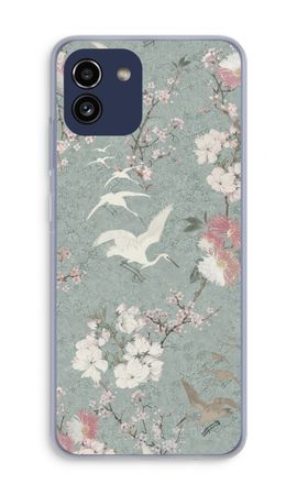 Japanese crane birds blossom