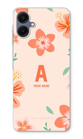 Tropical Pink Flowers Monogram