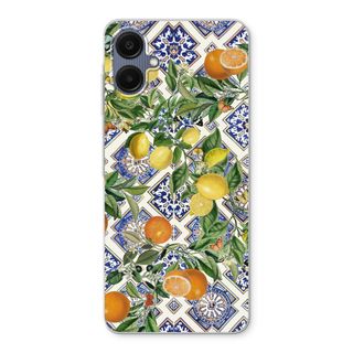 Blue tiles, lemons and oranges