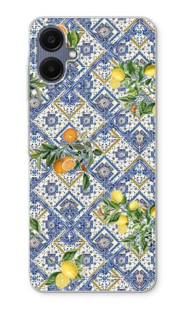 Blue tiles, lemons and oranges - small